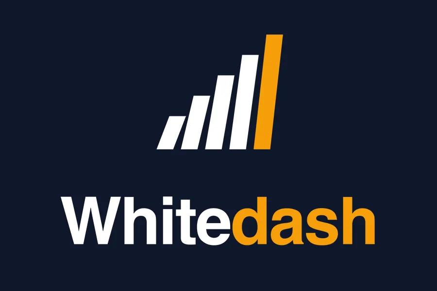 Whitedash — the stacked ascending mark and wordmark